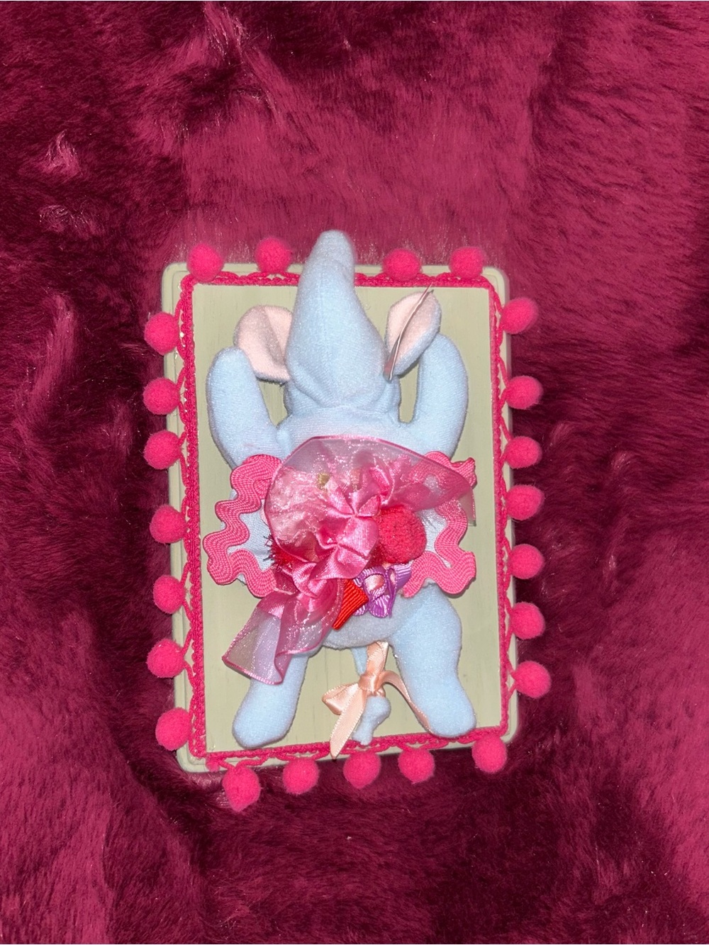 Light Blue Elephant Plushie Faux Taxidermy - Peanut TY Teenie Beanie Baby
